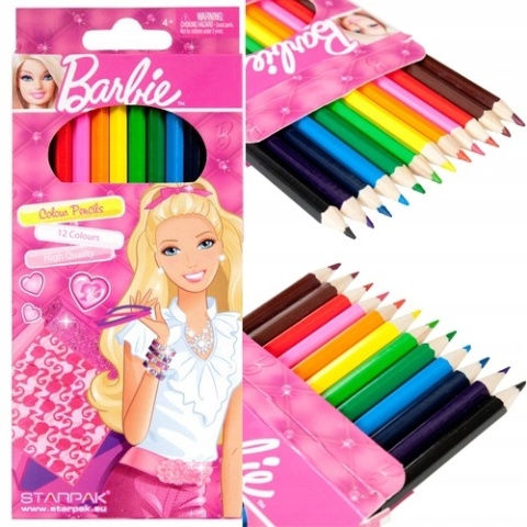 Kredki ołówkowe heksagonalne 12 kol Barbie