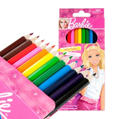 Kredki ołówkowe heksagonalne 12 kol Barbie