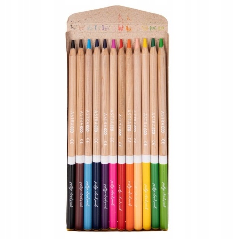 Kredki ołówkowe okrągłe cedrowe 12 kol Astra eko