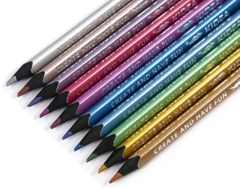 Kredki ołówkowe trójkątne 10 kolorów metaliczne