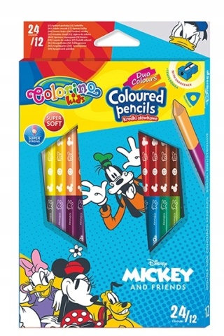 Kredki ołówkowe trójkątne 24 kolory MICKEY MIKI