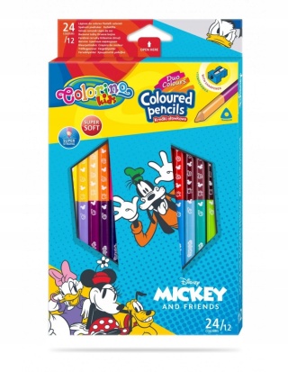 Kredki ołówkowe trójkątne 24 kolory MICKEY MIKI