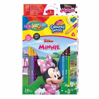 Kredki ołówkowe trójkątne 24 kolory MYSZKA MINNIE