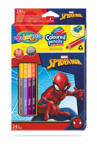 Kredki ołówkowe trójkątne 24 kolory SPIDERMAN