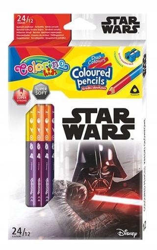 Kredki ołówkowe trójkątne 24 kolory STAR WARS