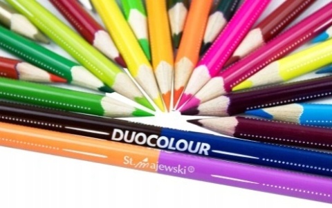 Kredki ołówkowe trójkątne dwustronne 48 kolorów temperówka ST Right