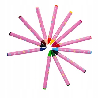 Kredki świecowe woskowe KOCI DOMEK GABI 12 kolorów