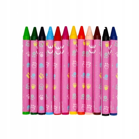 Kredki świecowe woskowe KOCI DOMEK GABI 12 kolorów