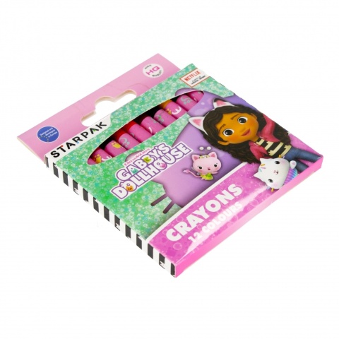 Kredki świecowe woskowe KOCI DOMEK GABI 12 kolorów