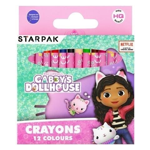 Kredki świecowe woskowe KOCI DOMEK GABI 12 kolorów