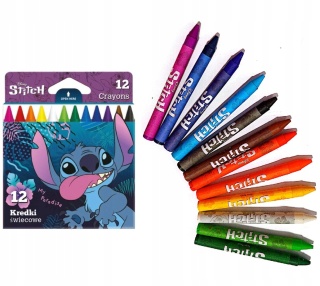 Kredki świecowe woskowe Lilo i Stitch Stich 12 kolorów