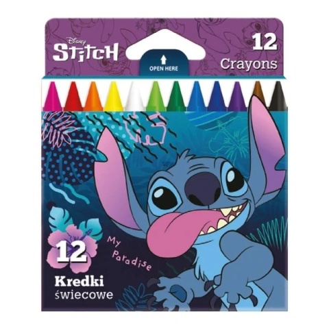 Kredki świecowe woskowe Lilo i Stitch Stich 12 kolorów Kredki świecowe woskowe Lilo i Stitch Stich 12 kolorów