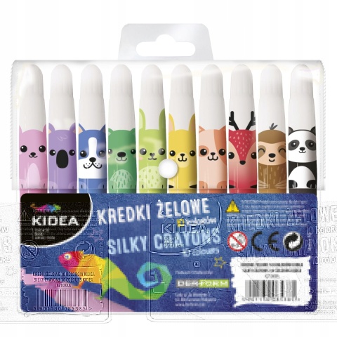 Kredki żelowe w pisaku wykręcane grube zwierzątka 10 kolorów