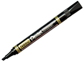 Marker permanentny PENTEL ze ściętą końcówką N860 czarny 1 szt