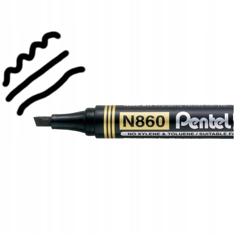 Marker permanentny PENTEL ze ściętą końcówką N860 czarny 1 szt