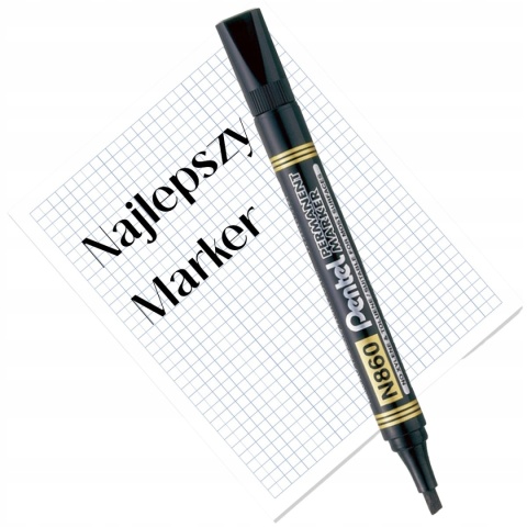 Marker permanentny PENTEL ze ściętą końcówką N860 czarny 1 szt
