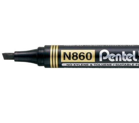 Marker permanentny PENTEL ze ściętą końcówką N860 czarny 1 szt