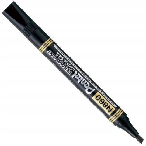 Marker permanentny PENTEL ze ściętą końcówką N860 czarny 1 szt