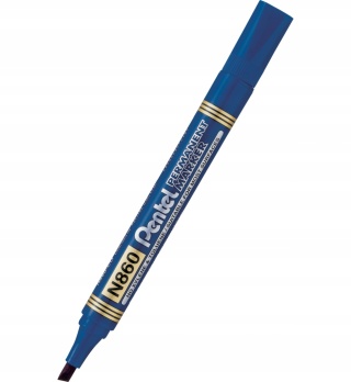 Marker permanentny PENTEL ze ściętą końcówką N860 niebieski 1 szt