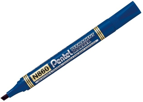 Marker permanentny PENTEL ze ściętą końcówką N860 niebieski 1 szt