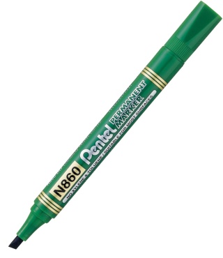 Marker permanentny PENTEL ze ściętą końcówką N860 zielony 1 szt
