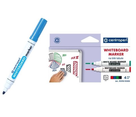 Marker suchościeralny do tablic zestaw 4 kolorów Cenropen