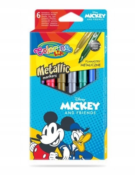 Markery metaliczne flamastry pisaki 6 kolorów MYSZKA MIKI MICKEY