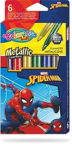 Markery metaliczne flamastry pisaki 6 kolorów SPIDERMAN