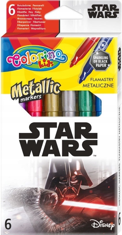 Markery metaliczne flamastry pisaki 6 kolorów STAR WARS