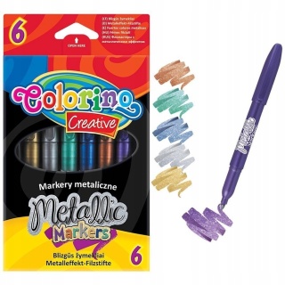 Markery metaliczne mazaki 6 kolorów Colorino