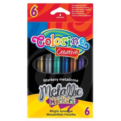 Markery metaliczne mazaki 6 kolorów Colorino