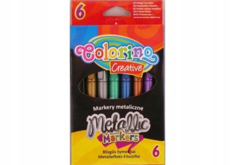 Markery metaliczne mazaki 6 kolorów Colorino