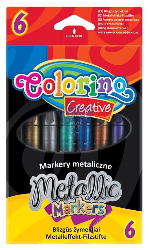 Markery metaliczne mazaki 6 kolorów Colorino