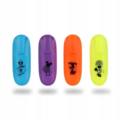 ZAKREŚLACZE MINI marker flamastry 4 kolory Myszka Mickey