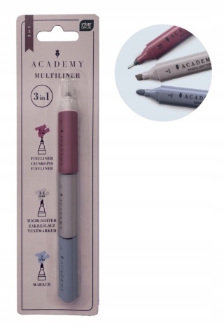 ZESTAW MARKER ZAKREŚLACZ CIENKOPIS 0,4mm 3w1 ACADEMY INTERDRUK 2 szt