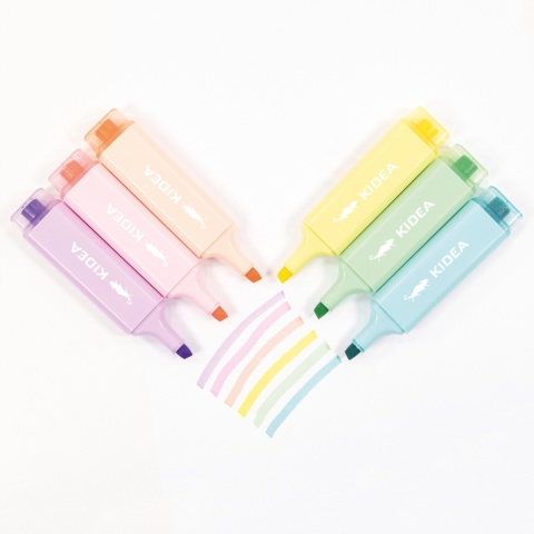 Zakreślacze markery zakreślacz pastelowe 6 szt KIDEA