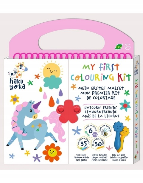 Zestaw kreatywny kredki z wosku pszczelego kolorowanka naklejki Unicorn Zestaw kreatywny kredki z wosku pszczelego kolorowanka naklejki Unicorn