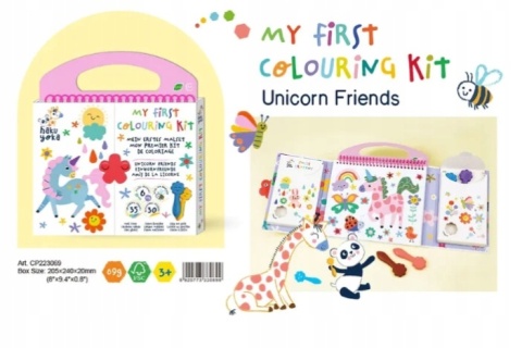 Zestaw kreatywny kredki z wosku pszczelego kolorowanka naklejki Unicorn Zestaw kreatywny kredki z wosku pszczelego kolorowanka naklejki Unicorn