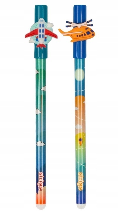 2szt długopis wymazywalny samolot helikopter