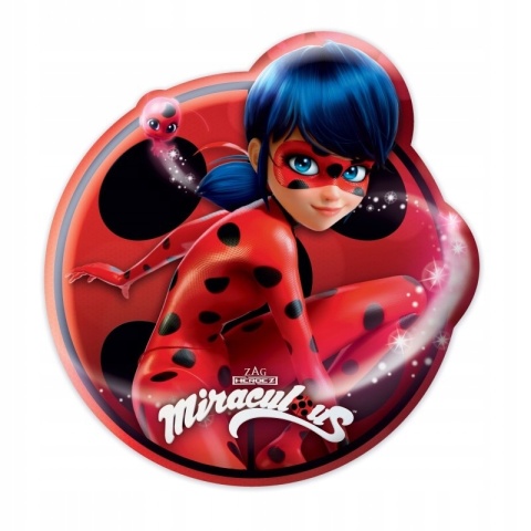 BIEDRONKA I CZARNY KOT poduszka kształtka welurowa