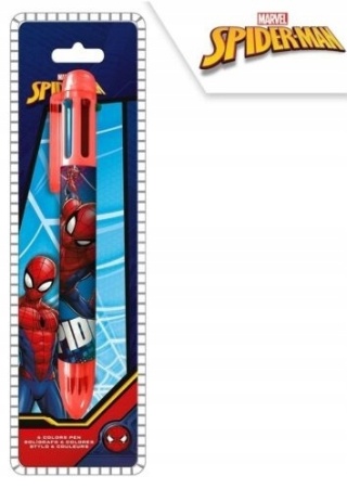 Długopis 6 kolorowy SPIDERMAN wielokolorowy