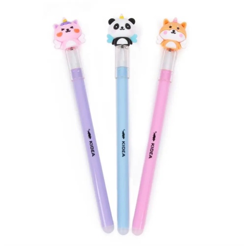 Długopis wymazywalny Kidea panda lis unicorn 3 szt