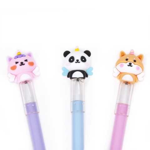 Długopis wymazywalny Kidea panda lis unicorn 3 szt
