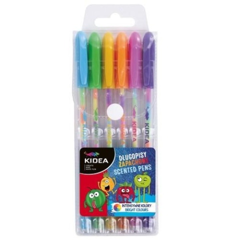 Długopisy żelowe zapachowe 6 sztuk tęczowy