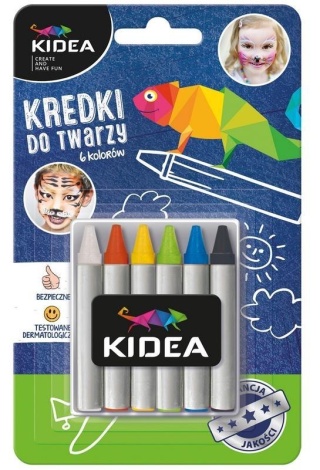 Farbki kredki do malowania twarzy 6 kol KIDEA