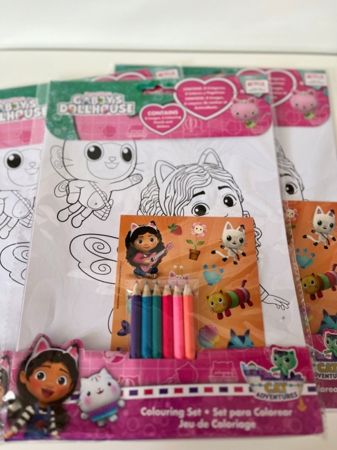 Kolorowanka naklejki zestaw kreatywny KOCI DOMEK