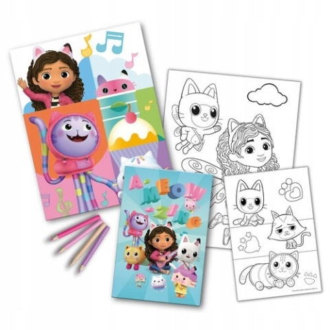 Kolorowanka zestaw kreatywny KOCI DOMEK GABI