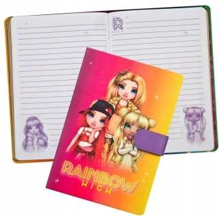 Notatnik pamiętnik zapinany na magnes RAINBOW HIGH