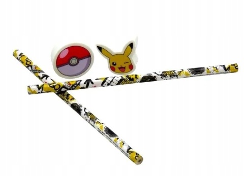 Ołówek z gumką POKEMON PIKACHU POKEBALL 2 szt Ołówek z gumką POKEMON PIKACHU POKEBALL 2 szt