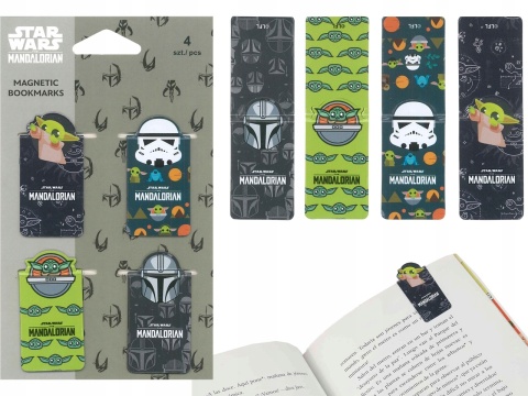 Zakładki magnetyczne do książek MANDALORIAN STAR WARS 4 SZT